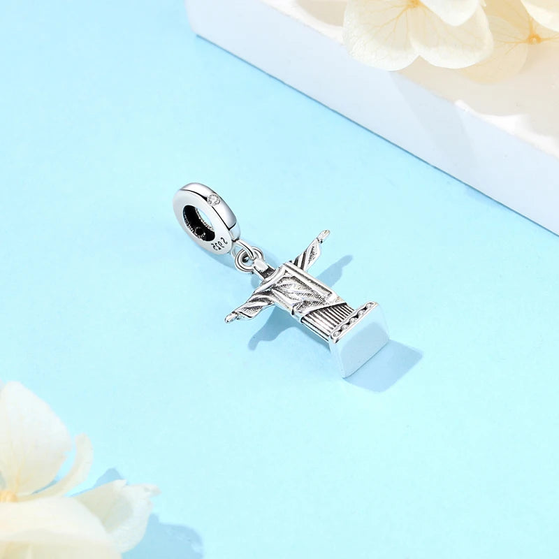 Original 925 Sterling Silver Charms Love Travel London Bus Paris Eiffel Tower Beads Fit Bracelets Necklaces Women DIY Jewelry
