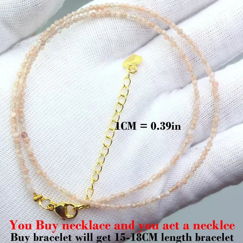 Simple Bohemian Natural Stone Cut the Shiny Beads Necklace Bracelet Set for Women Charms Fashion Female Party Gift Jewelry