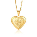 Romantic Heart Locket Pendants Female Gold Silver Color Stainless Steel Memorial Necklace For Women Jewelry Valentine Gift