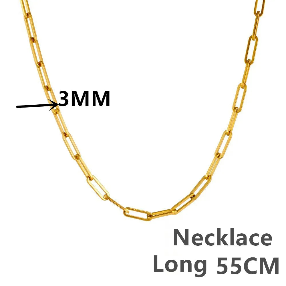 Andara Authentic 925 Sterling Silver Paper Clip Necklace With 18k Gold Plated Chain Necklace For Men And Women
