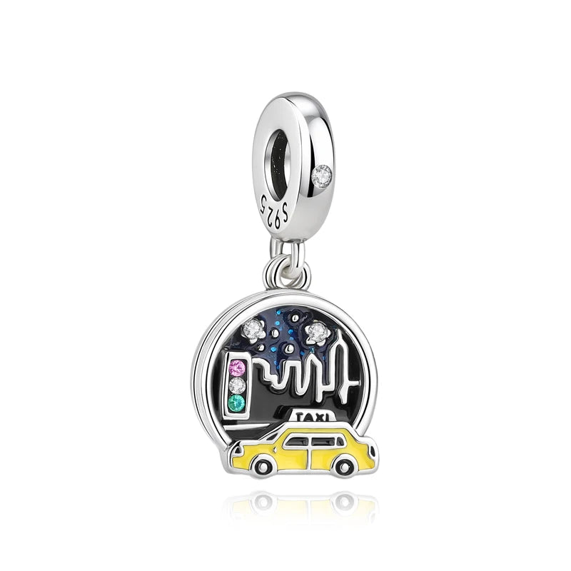 Original 925 Sterling Silver Charms Love Travel London Bus Paris Eiffel Tower Beads Fit Bracelets Necklaces Women DIY Jewelry