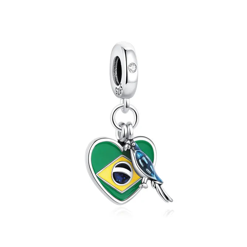 Original 925 Sterling Silver Charms Love Travel London Bus Paris Eiffel Tower Beads Fit Bracelets Necklaces Women DIY Jewelry