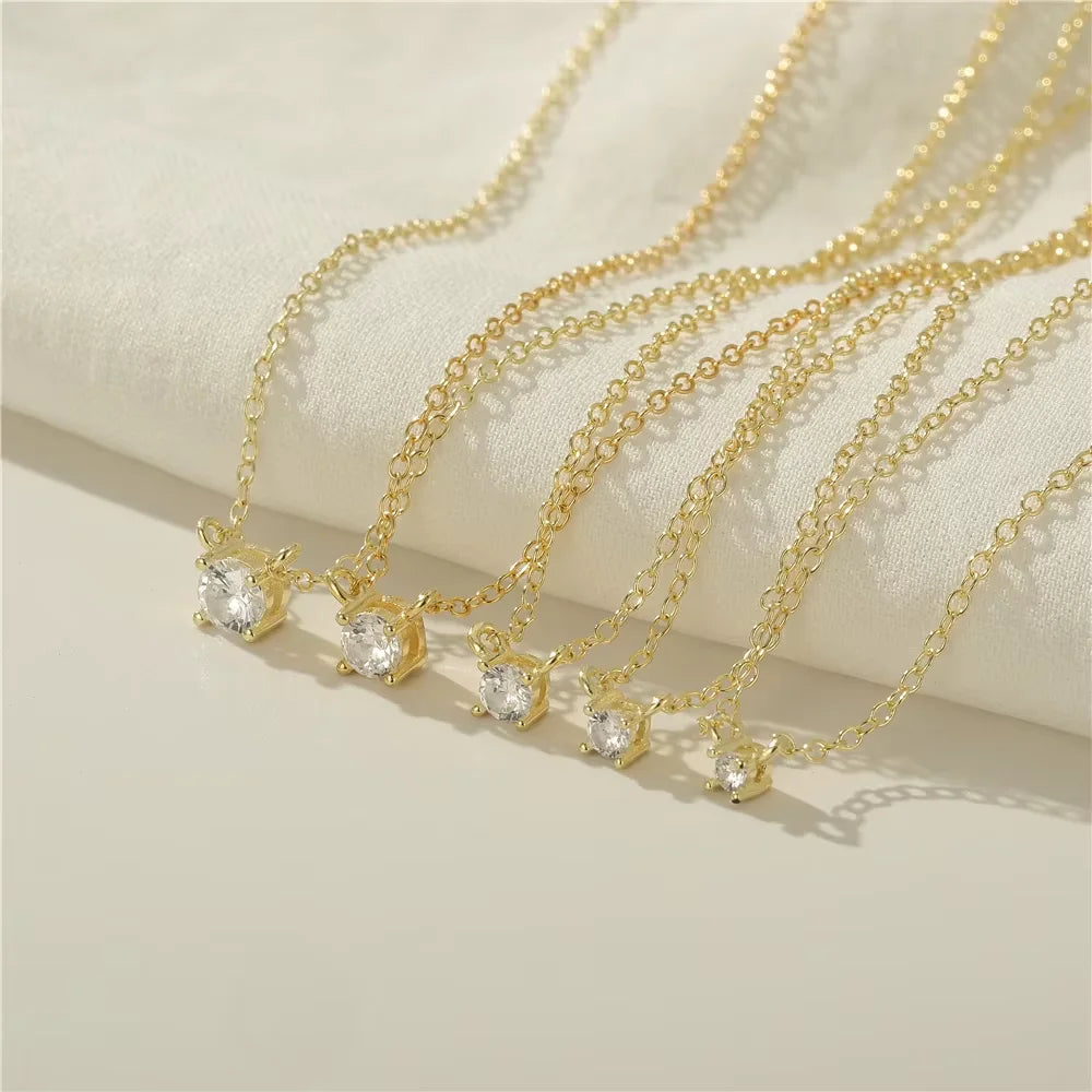 Aide 925 Sterling Silver Trendy INS Style Various Pendant Necklaces For Women Zircon Snake Heart Charm Clavicle Choker Jewelry