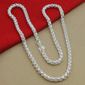 hot 925 Sterling Silver Round Box Chain 20/24Inch Necklace For Woman Men Fashion Wedding Engagement Charm Jewelry