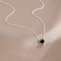 New Hot Selling 925 Silver,Pink,Red,Blue Heart-Shaped Necklace,Suitable for European Women's Exquisite High-Quality Jewelry Gift
