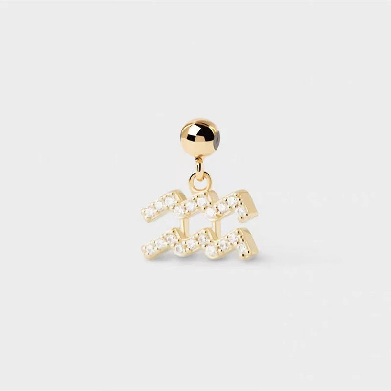 New 925 Sterling Silver Diy Women Necklace Alphanumeric Constellation Charm Personality Charm Free with Choker Fine Jewelry