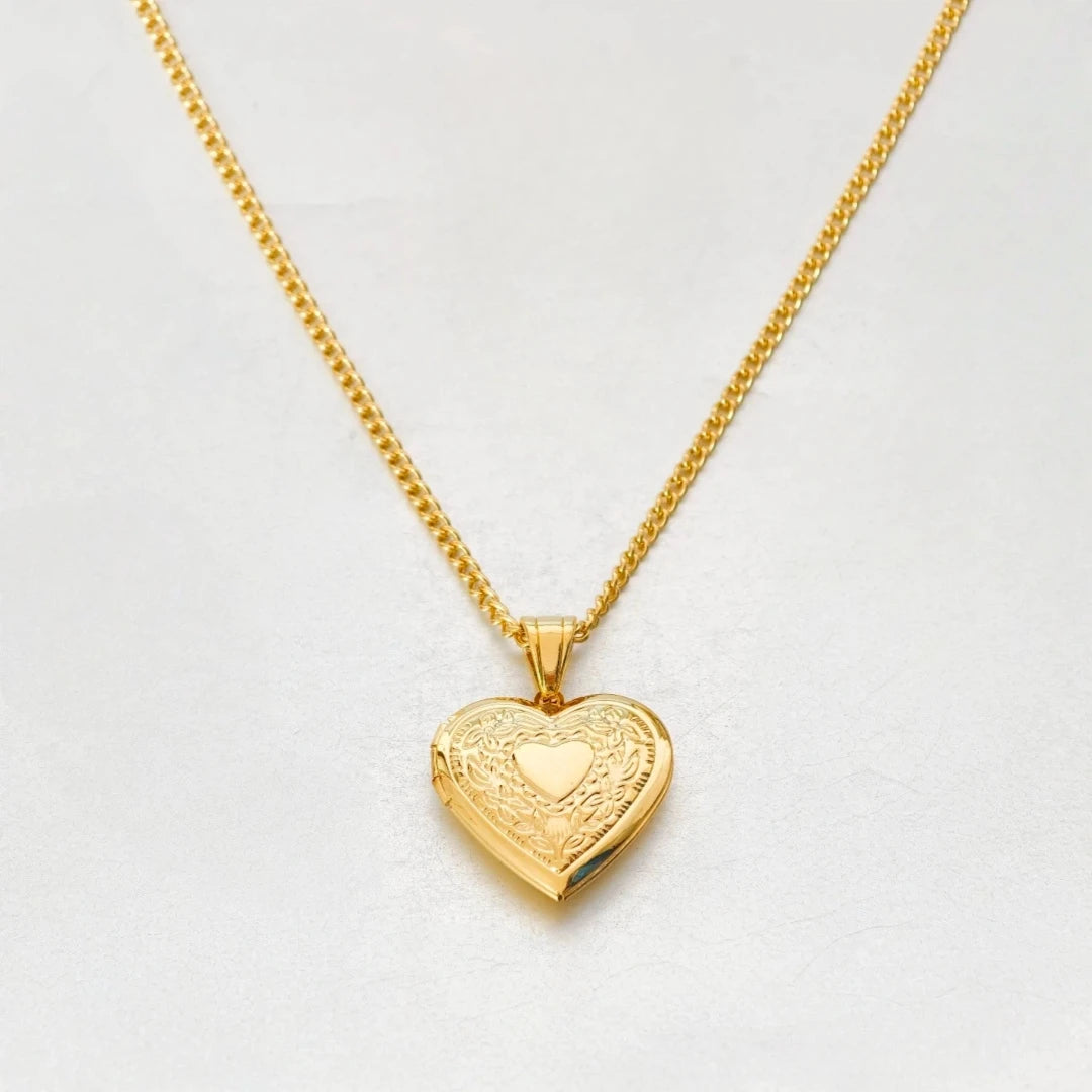 Romantic Heart Locket Pendants Female Gold Silver Color Stainless Steel Memorial Necklace For Women Jewelry Valentine Gift