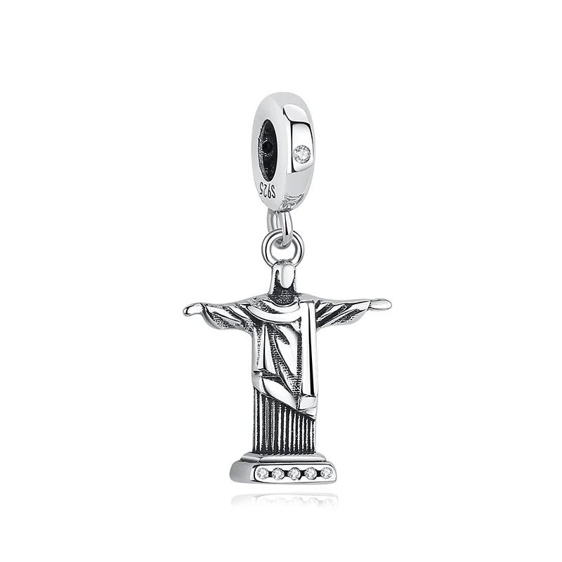 Original 925 Sterling Silver Charms Love Travel London Bus Paris Eiffel Tower Beads Fit Bracelets Necklaces Women DIY Jewelry
