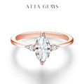ATTAGEMS 2023 Marquise 1CT Moissanite Ring Real 925 Sterling Silver Rings for Women Men Anniversary Fine Jewelry Wedding Gift