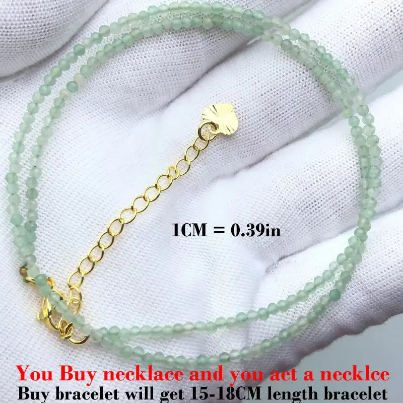 Simple Bohemian Natural Stone Cut the Shiny Beads Necklace Bracelet Set for Women Charms Fashion Female Party Gift Jewelry
