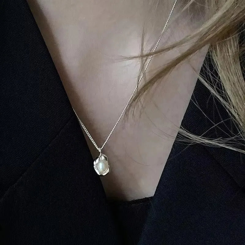PANJBJ 925 Sterling Silver Line Necklace for Women Girl Fashion Concise  Individuality Jewelry Birthday Gift Dropshipping