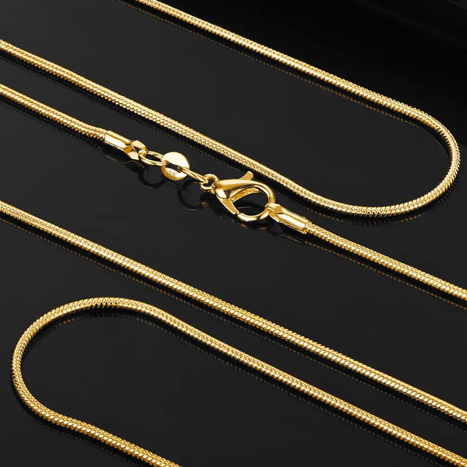 SHSTONE 1mm/2mm/3mm Women Snake Chain Men 925 Sterling Silver 40-75cm Necklaces Fashion Choker Jewelry Classics Neck Necklace