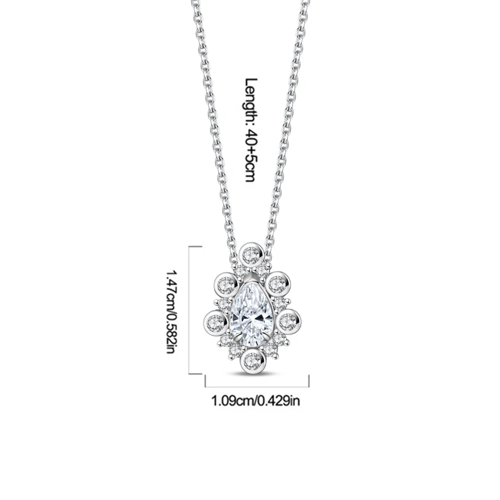 Simple and Elegant 925 Sterling Silver Seashell Teardrop Four-Leaf Clover Star Moon Bible Crystal Lock Necklace Precious Gifts