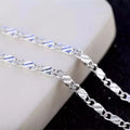Fashion 18K Gold Necklace 2MM 16/18/20/22/24/26/28/30 Inch Side Chain Necklace For Women Men Jewelry 925 Silver Necklace