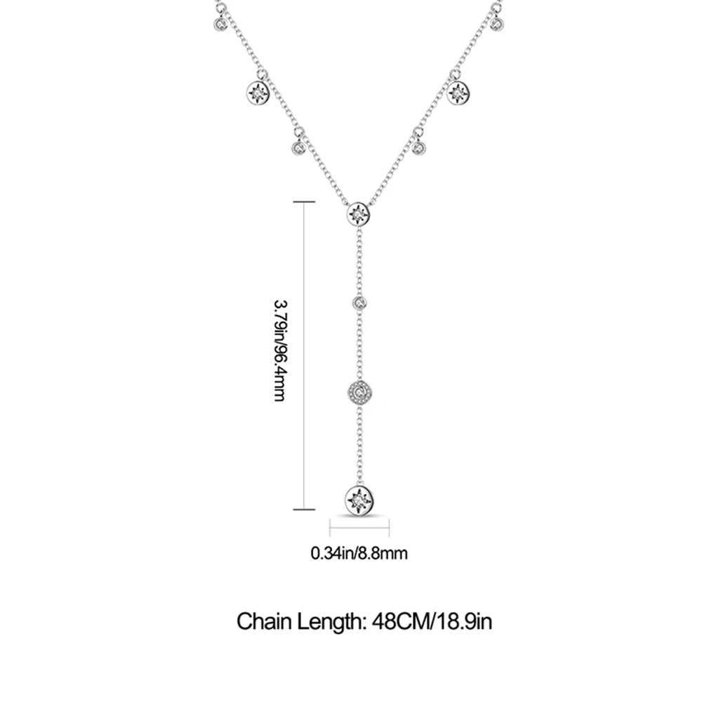 Simple and Elegant 925 Sterling Silver Seashell Teardrop Four-Leaf Clover Star Moon Bible Crystal Lock Necklace Precious Gifts