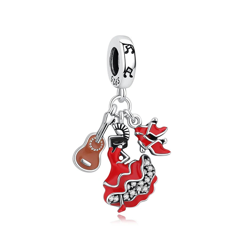 Original 925 Sterling Silver Charms Love Travel London Bus Paris Eiffel Tower Beads Fit Bracelets Necklaces Women DIY Jewelry