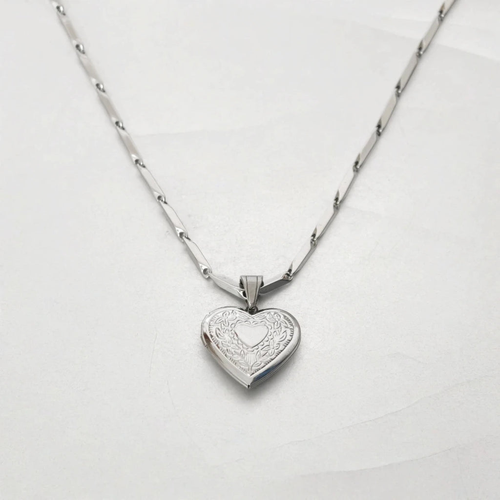 Romantic Heart Locket Pendants Female Gold Silver Color Stainless Steel Memorial Necklace For Women Jewelry Valentine Gift