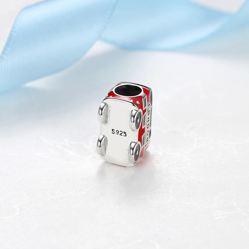 Original 925 Sterling Silver Charms Love Travel London Bus Paris Eiffel Tower Beads Fit Bracelets Necklaces Women DIY Jewelry