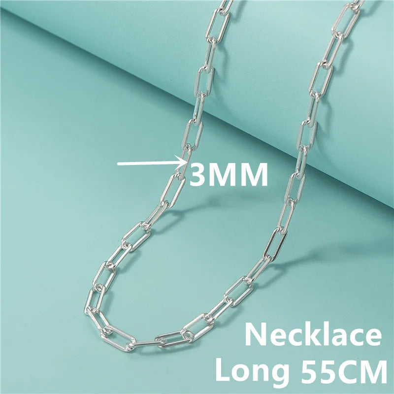 Andara Authentic 925 Sterling Silver Paper Clip Necklace With 18k Gold Plated Chain Necklace For Men And Women