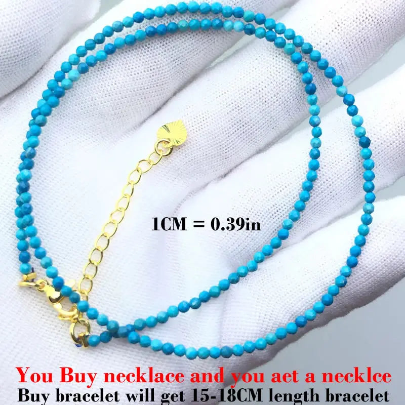 Simple Bohemian Natural Stone Cut the Shiny Beads Necklace Bracelet Set for Women Charms Fashion Female Party Gift Jewelry
