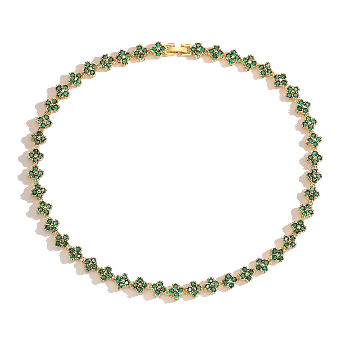 HECHENG,AAAAA Brass 18K gold-plated Flower Necklace Bracelet Jewelry Set ，for Christmas gift for women and best friend