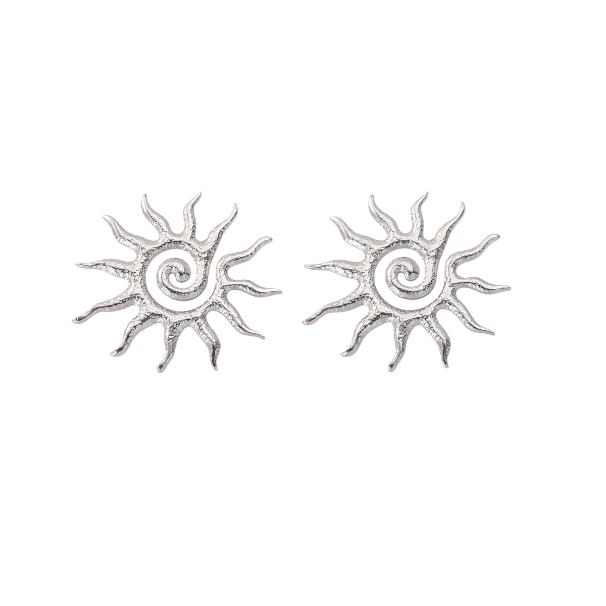 Retro Threaded Sun Earrings For Women Gold Color Stainless Steel Geometric Earrings Hip Hop Party Jewelry Birthday Gifts