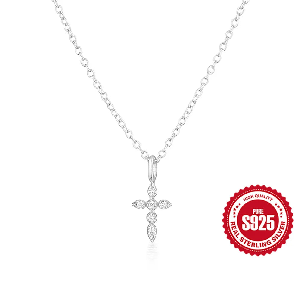 Aide 925 Sterling Silver Trendy INS Style Various Pendant Necklaces For Women Zircon Snake Heart Charm Clavicle Choker Jewelry