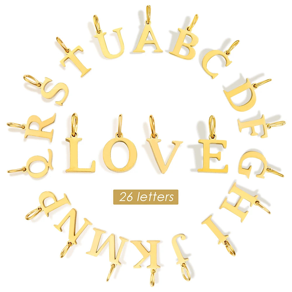 EMANCO Initial Alphabet Pendant Stainless Steel Charms for Making Necklace Minimalism Accessories Women's Jewelry Wholesale