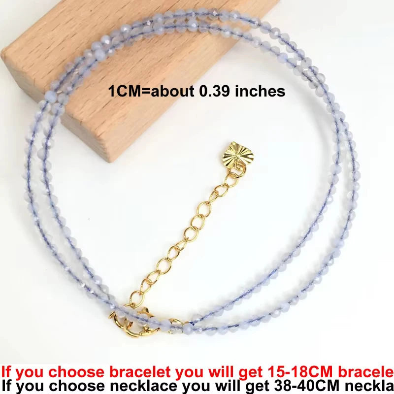 Simple Bohemian Natural Stone Cut the Shiny Beads Necklace Bracelet Set for Women Charms Fashion Female Party Gift Jewelry