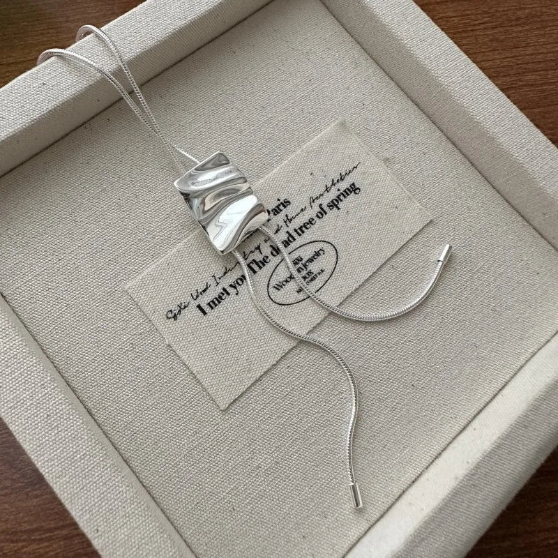 925 Sterling Silver Necklace For Women Adjustable Tassel Adjustable Necklace O-Chain Choker Necklaces Birthday Gift Chocker