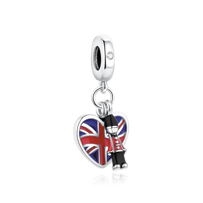 Original 925 Sterling Silver Charms Love Travel London Bus Paris Eiffel Tower Beads Fit Bracelets Necklaces Women DIY Jewelry